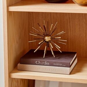 Sputnik Brass Metal Gold Starburst Table Sculpture - Decorative Home Accent